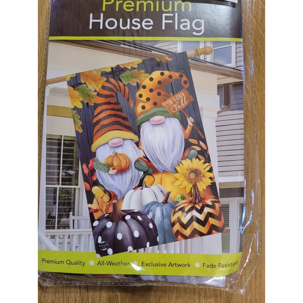 NEW Briarwood Lane Fall Gnomes Premium House or Garden Flag 28 x 40
